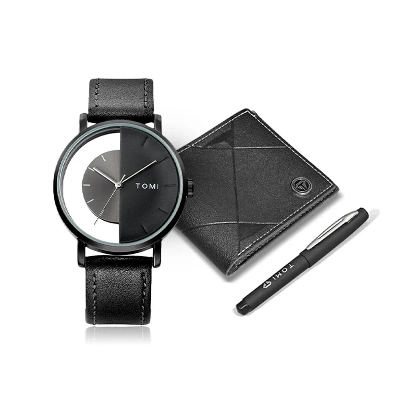 Kit Relógio Masculino Tomi Fleur com 3 Peças