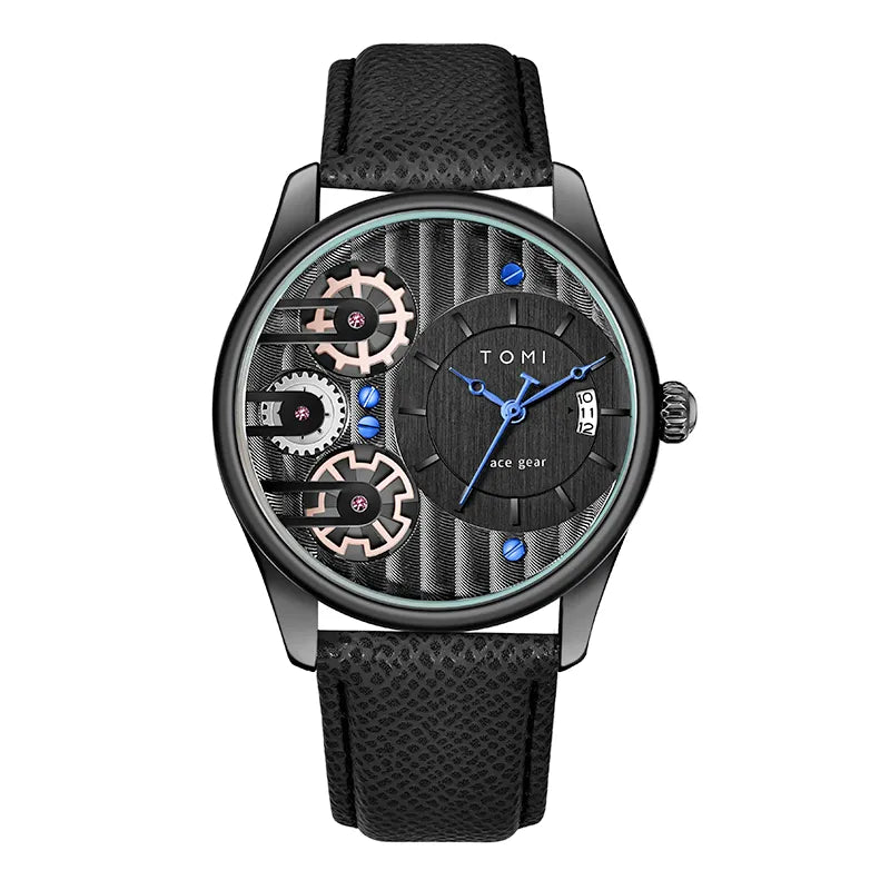 Kit Relógio Masculino Tomi Spark Preto com 2 Pulseiras