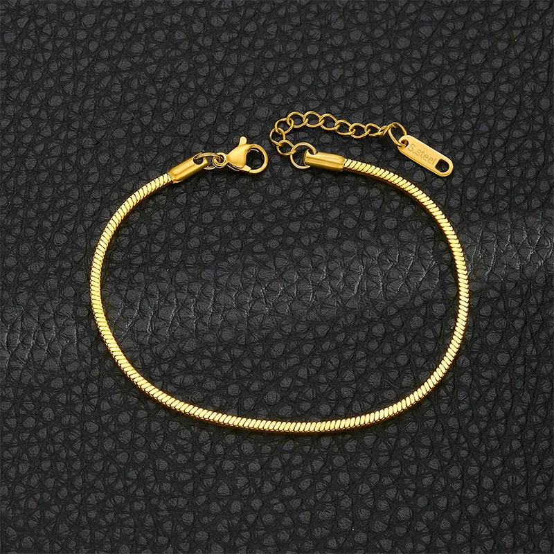 Pulseira Masculina de Aço Tomi Elos Dourada - 2mm