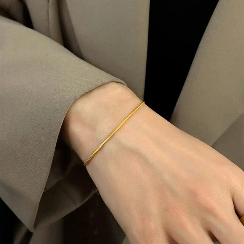 Pulseira Masculina de Aço Tomi Elos Dourada - 1.2mm