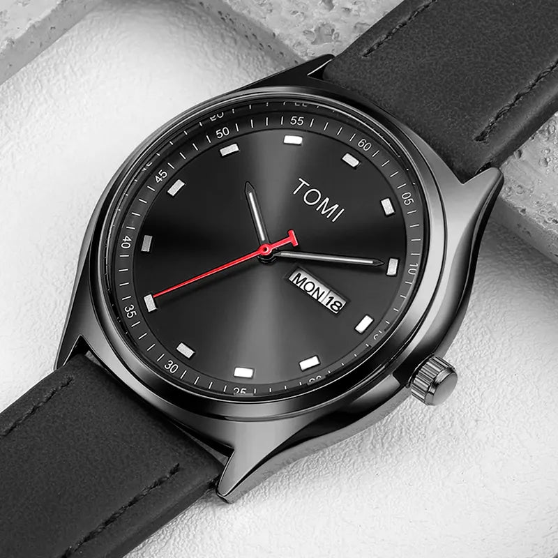 Relógio Minimalista Masculino Tomi Cronos Preto
