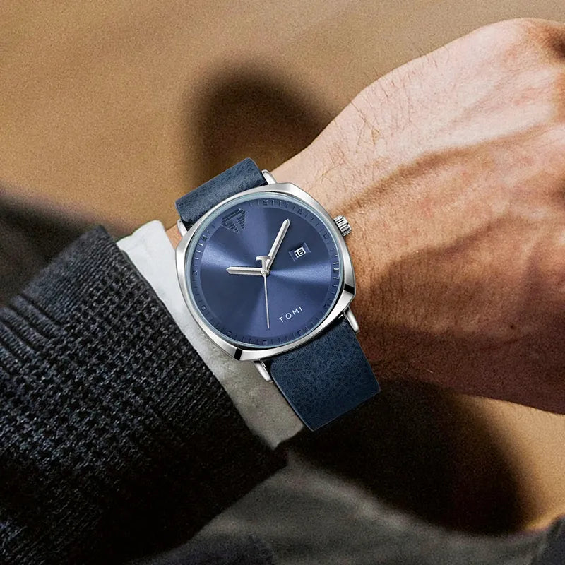 Relógio Minimalista Masculino Tomi Meritus Azul