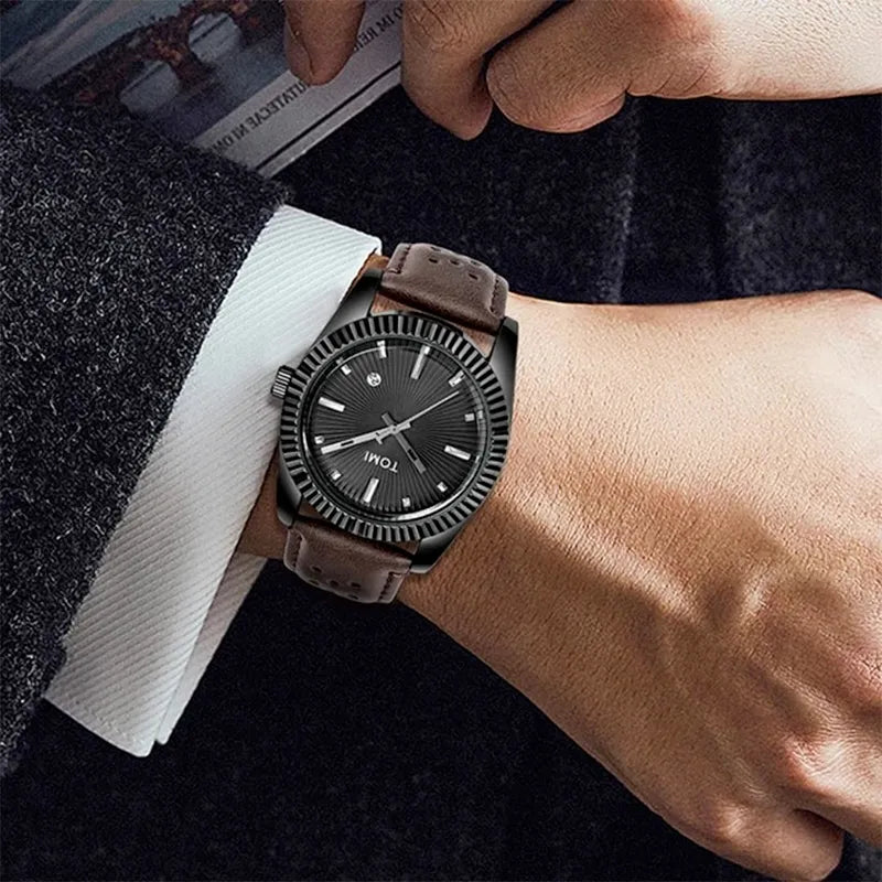 Relógio Minimalista Masculino Tomi Horix Café
