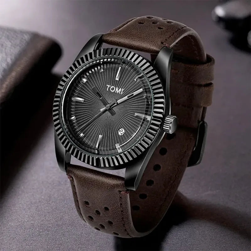 Relógio Minimalista Masculino Tomi Horix Café